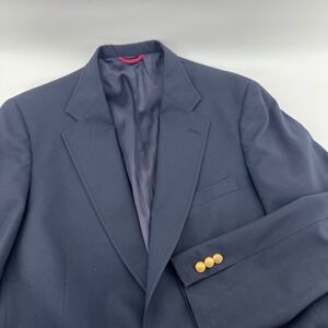 JOS A BANK Executive Collection Navy Gold Button Blazer Wool Mens 44R‎ USA Made